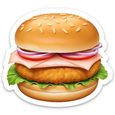 Light pink fried fish sandwich  sticker
