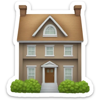 A large house with an envelope icon on the front door sticker