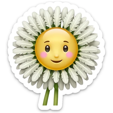 a dandelion with a halo and a black background sticker