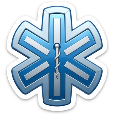 blue medical star of life symbol sticker