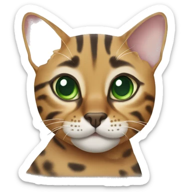 Bengal cat with green eyes  sticker