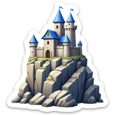 blue-roofed fortress on the rock sticker