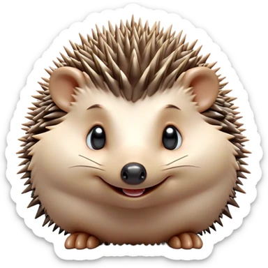 Cinematic Cheeky Hedgehog Portrait Emoji, Head tilted playfully with a mischievous squint and a tiny, cheeky grin, showcasing a compact, prickly body with soft quills and perky little ears, Simplified yet remarkably expressive features, highly detailed, glowing with a vibrant, playful glow, high shine, spirited and quirky, stylized with an air of whimsical woodland mischief, soft glowing outline, capturing the essence of a cheeky hedgehog that looks ready to roll out of the screen with playful attitude! sticker