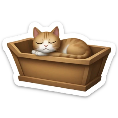 Cat in a coffin sticker