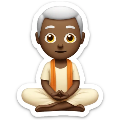 Old Yogi in deep meditation in lotus position sticker