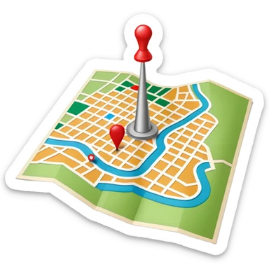 a map of vienna with a pin on it sticker