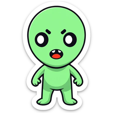 scared character sticker