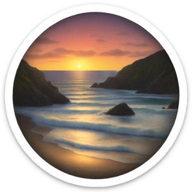 Sunset at Oregon coast.  sticker