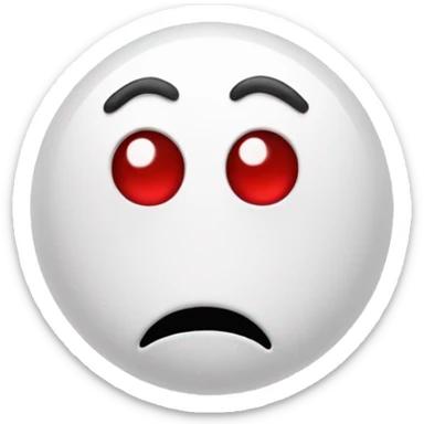 Emoji with red droopy eyes  sticker
