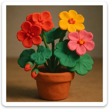 geraniums, vibrant flowers sticker