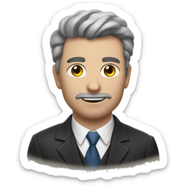 милый рыжий кот с бантиком на шее,с лопатой в руках sticker