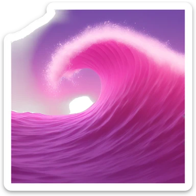 pink ocean wave sticker