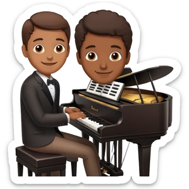 smiley playing piano and thinking  sticker