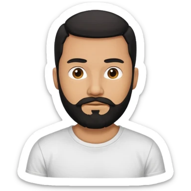 manwith black beard in white t shirt sticker