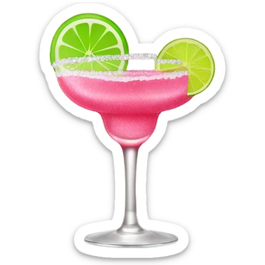 pink margarita sparkly with pink lime sticker