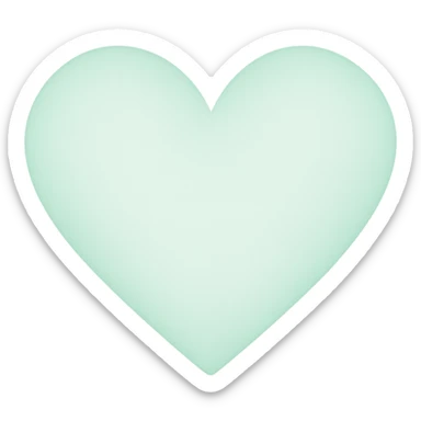 heart with a soft mint green gradient sticker