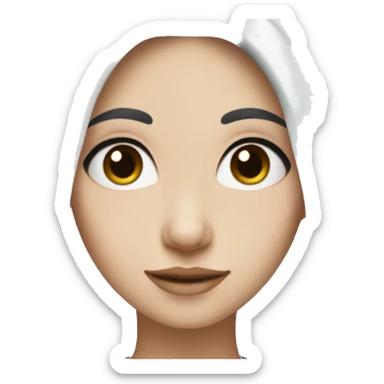 White girl with brown eyes and black hair with blue tips sticker