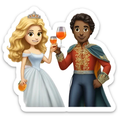 prince and princess drinking aperol sticker