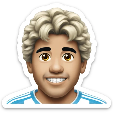 maradona argentina young smile sticker