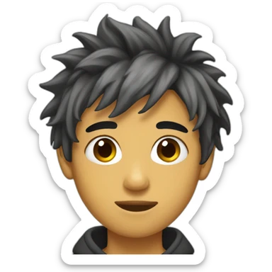 Teenager with Black messy hair  sticker