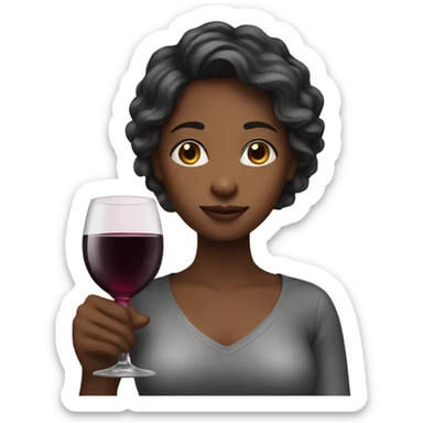 Girl with a glass of wine  sticker