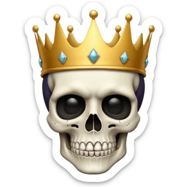 Skull face with a crown sticker