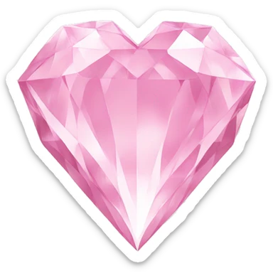 Diamond heart light pink  sticker