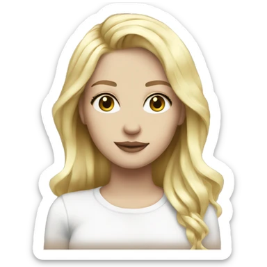 girl dj blonde hair white pale skin sticker