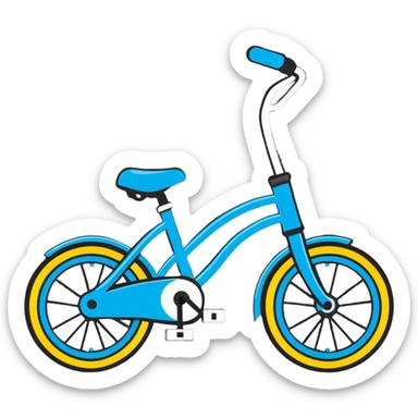 a bicycle cartoonish sticker style sticker