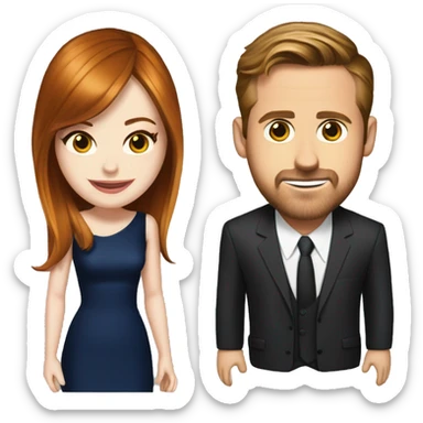 Ryan gosling and Emma stone in crazy, stupid, love sticker