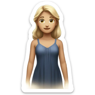 night with girl sticker