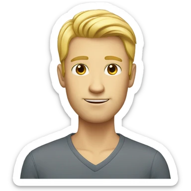 tall guy with very little blonde hair sticker