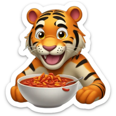 Tigger eat chili sticker