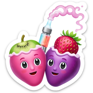dubbel duo vape, pink, grape ice and strawberry kiwi sticker