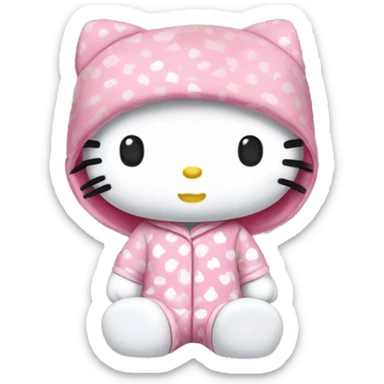Hello Kitty en pyjama hello kitty  sticker