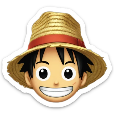 Luffy avec cicatrice sur le ventre, et sous l’œil, et son chapeau de paille One piece sticker