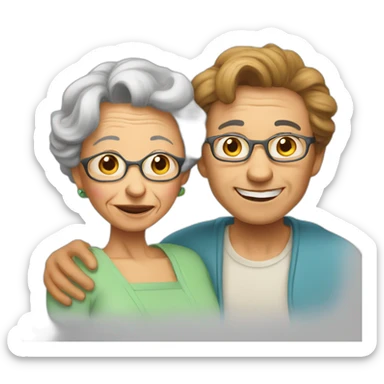 Mother is 89 Years Old and her Son is 52 Years Old sticker