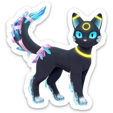 Umbreon-Glaceon-Sylveon-hybrid-animal-Fakémon-Pokémon-fusion sticker