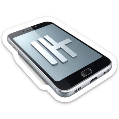 smartphone with AI and a hashtag symbol sticker