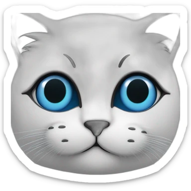 Chat blanc aux yeux bleus avec masque dégradé noir sticker