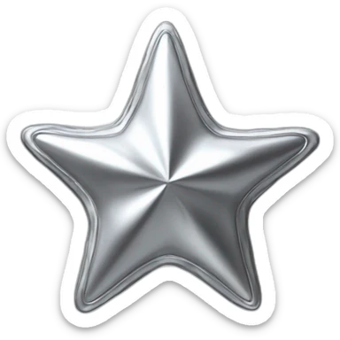 3D silver star with liquid texture sticker