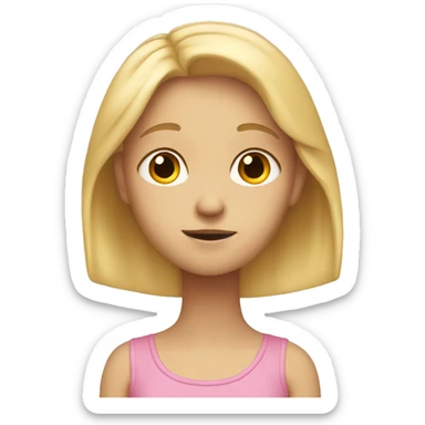 blonde girl thinking about a boy sticker