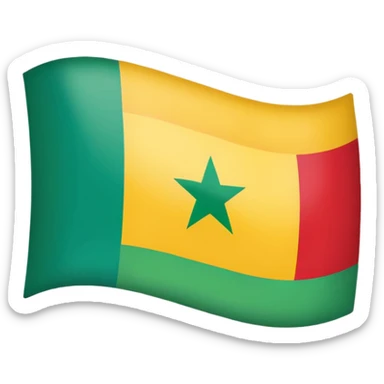 senegal flga, ios style sticker