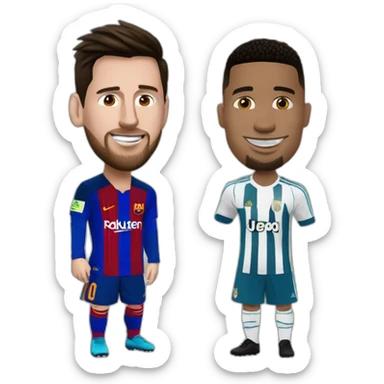 Messi pateando a ronaldo sticker