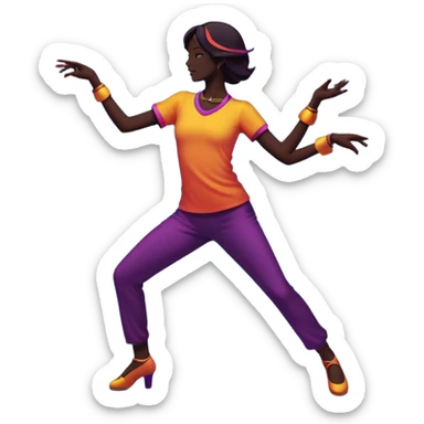 Disco silhouette 70s sticker