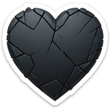 Broken black heart sticker