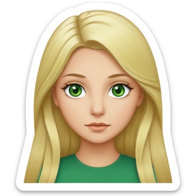 green eyes blonde long hair sticker