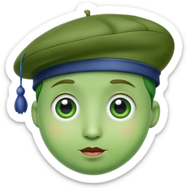 french pea with beret sticker
