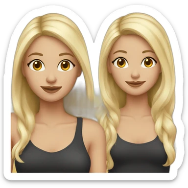 Sisters one brunette-another blonde sticker