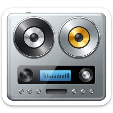 audio metallic silver chrome, no gold sticker